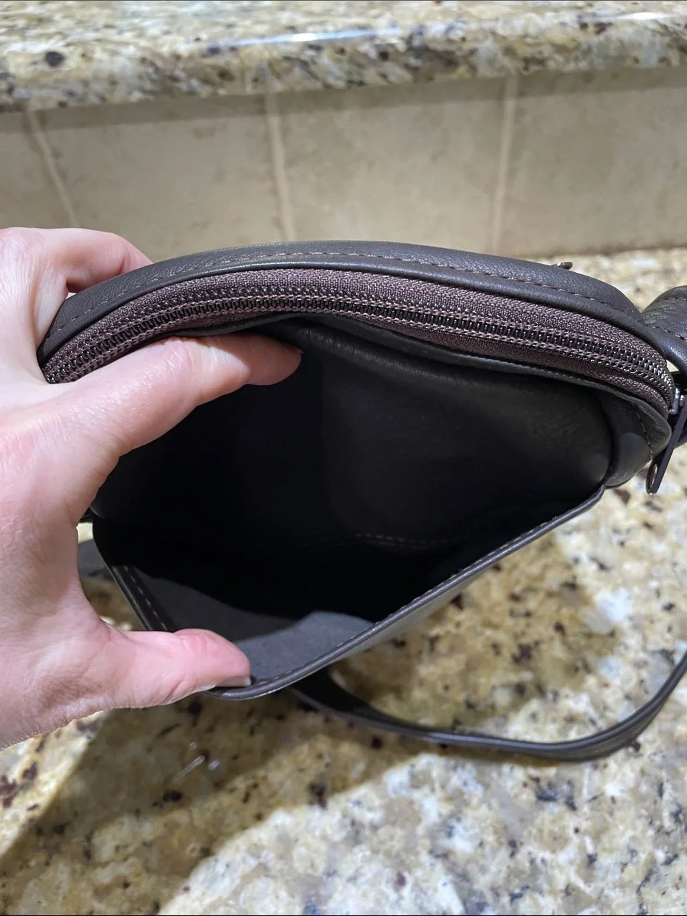 STICKMAN LEATHER Dark Brown Leather Messenger Crossbody